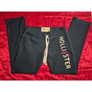Hollister California Sweatpants Joggers Womens Mediu Navy Pink Red Logo Spellout